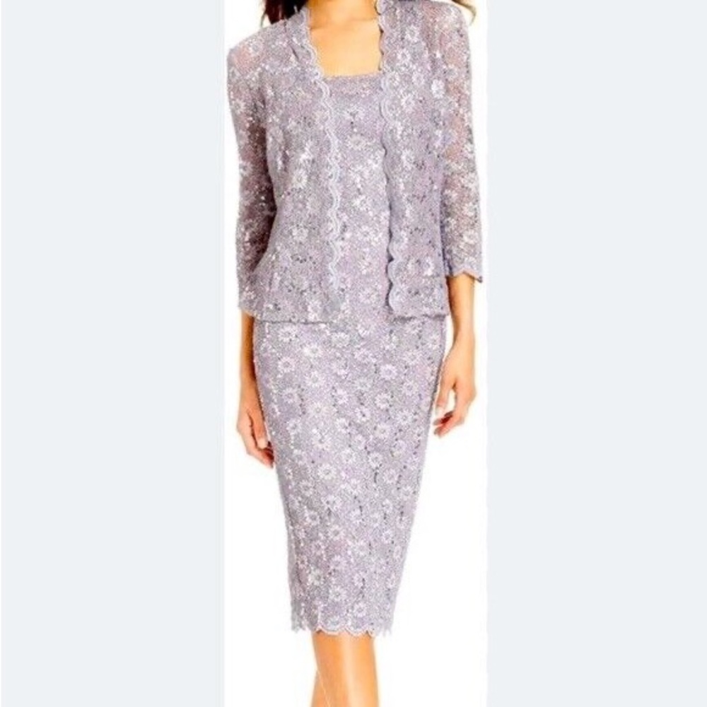 Alex Evenings Lace Sheeth Dress with Jacket